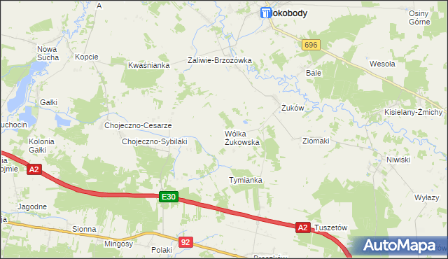 mapa Wólka Żukowska, Wólka Żukowska na mapie Targeo