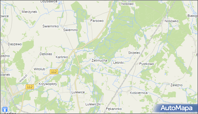 mapa Ząbki gmina Białogard, Ząbki gmina Białogard na mapie Targeo