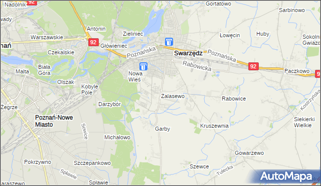 mapa Zalasewo, Zalasewo na mapie Targeo