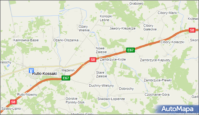 mapa Zambrzyce-Króle, Zambrzyce-Króle na mapie Targeo