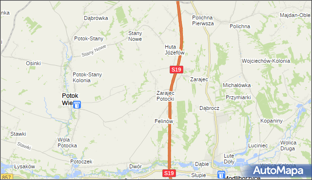 mapa Zarajec Potocki, Zarajec Potocki na mapie Targeo