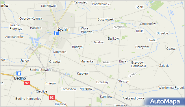 mapa Zgoda gmina Żychlin, Zgoda gmina Żychlin na mapie Targeo
