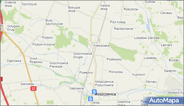 mapa Baby gmina Moszczenica, Baby gmina Moszczenica na mapie Targeo