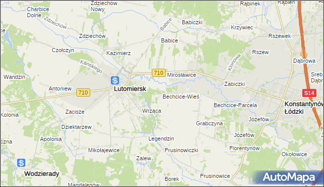 mapa Bechcice-Wieś, Bechcice-Wieś na mapie Targeo