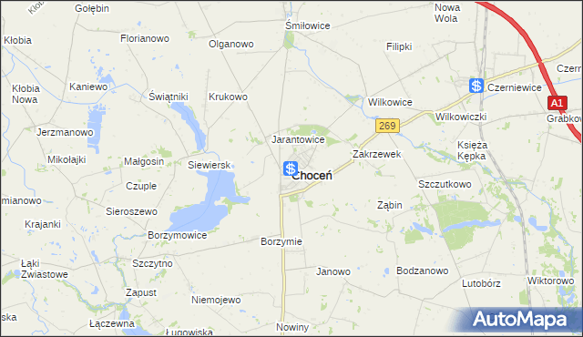 mapa Choceń, Choceń na mapie Targeo