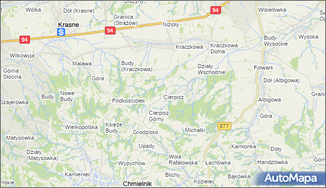 mapa Cierpisz gmina Łańcut, Cierpisz gmina Łańcut na mapie Targeo