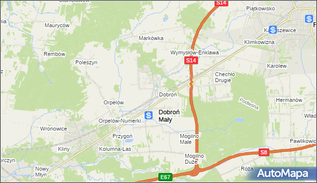 mapa Dobroń, Dobroń na mapie Targeo