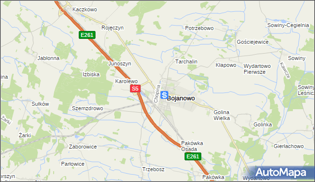 mapa Gołaszyn gmina Bojanowo, Gołaszyn gmina Bojanowo na mapie Targeo