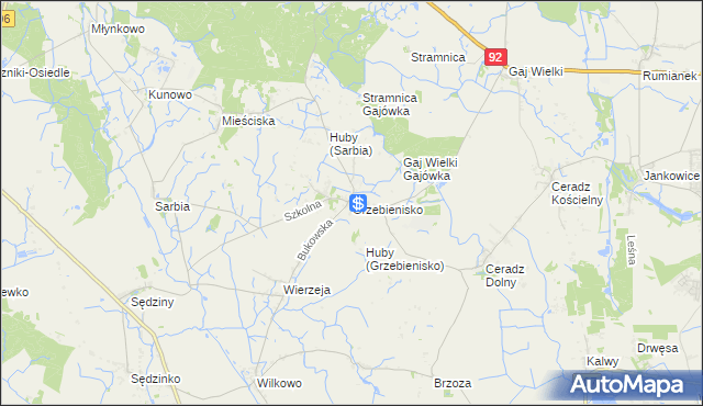 mapa Grzebienisko, Grzebienisko na mapie Targeo