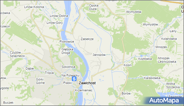 mapa Janiszów gmina Annopol, Janiszów gmina Annopol na mapie Targeo