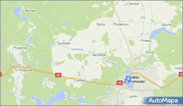 mapa Jasnopole, Jasnopole na mapie Targeo