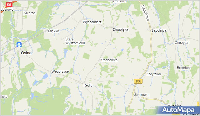 mapa Krasnołęka, Krasnołęka na mapie Targeo