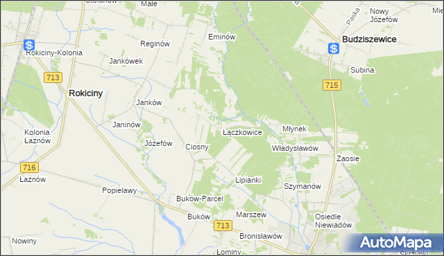 mapa Łączkowice gmina Ujazd, Łączkowice gmina Ujazd na mapie Targeo