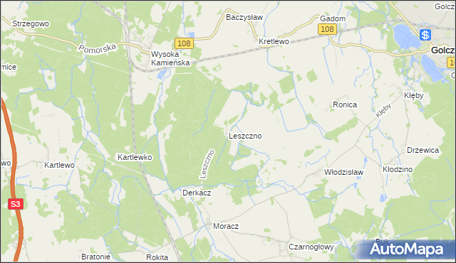 mapa Leszczno, Leszczno na mapie Targeo