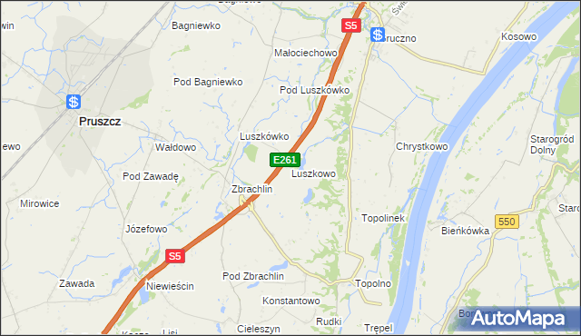 mapa Luszkowo, Luszkowo na mapie Targeo