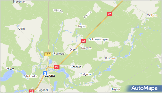 mapa Nałęcze, Nałęcze na mapie Targeo