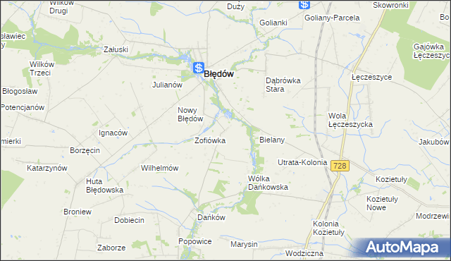 mapa Oleśnik gmina Błędów, Oleśnik gmina Błędów na mapie Targeo
