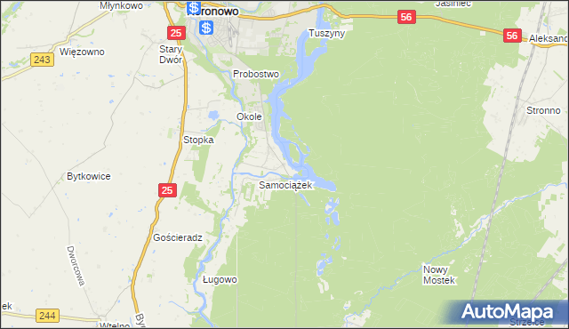 mapa Osiedle Awaryjne gmina Koronowo, Osiedle Awaryjne gmina Koronowo na mapie Targeo