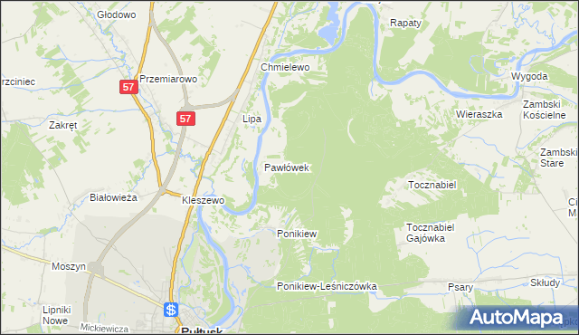 mapa Pawłówek-Gajówka, Pawłówek-Gajówka na mapie Targeo