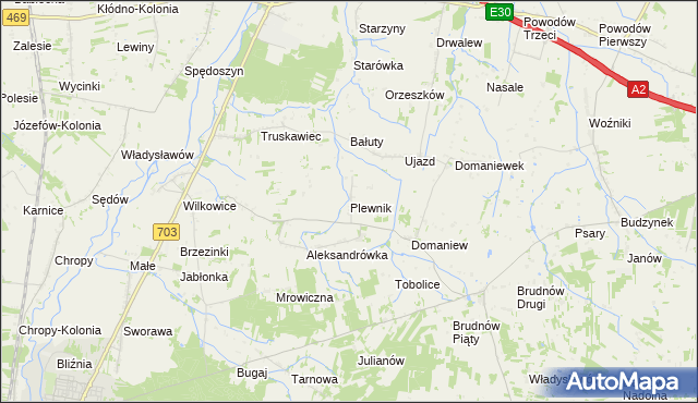mapa Plewnik gmina Wartkowice, Plewnik gmina Wartkowice na mapie Targeo