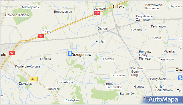 mapa Ponętów Dolny, Ponętów Dolny na mapie Targeo