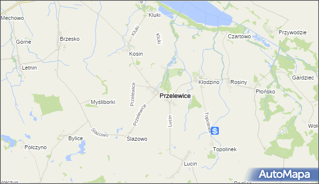 mapa Przelewice powiat pyrzycki, Przelewice powiat pyrzycki na mapie Targeo