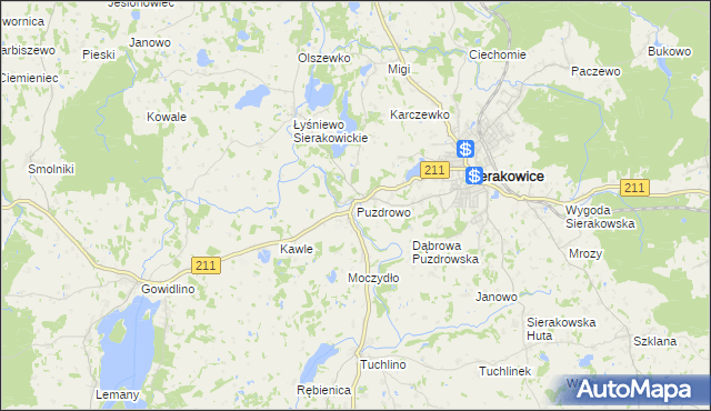 mapa Puzdrowo, Puzdrowo na mapie Targeo