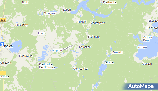 mapa Sątoczno gmina Lipnica, Sątoczno gmina Lipnica na mapie Targeo