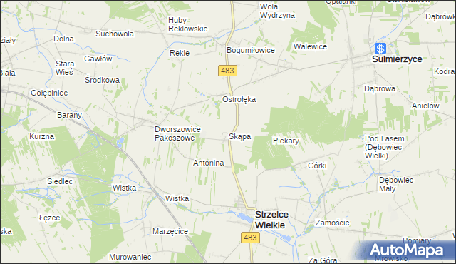 mapa Skąpa, Skąpa na mapie Targeo