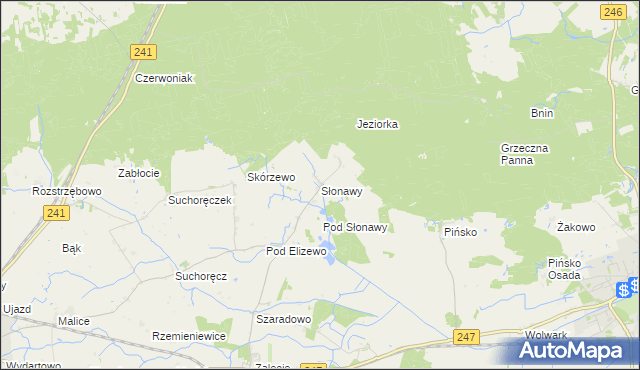 mapa Słonawy gmina Szubin, Słonawy gmina Szubin na mapie Targeo