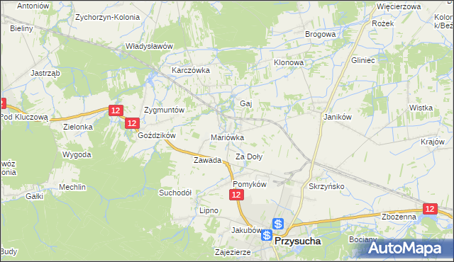 mapa Smogorzów gmina Przysucha, Smogorzów gmina Przysucha na mapie Targeo