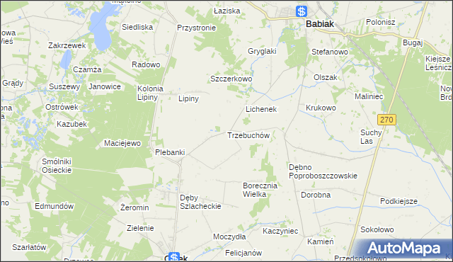 mapa Trzebuchów, Trzebuchów na mapie Targeo