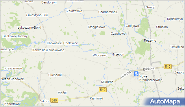 mapa Włoczewo, Włoczewo na mapie Targeo