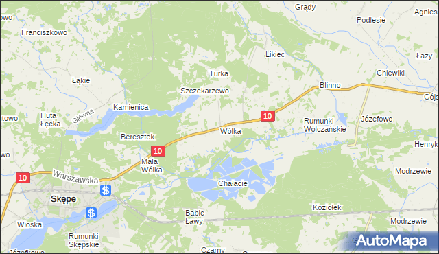 mapa Wólka gmina Skępe, Wólka gmina Skępe na mapie Targeo