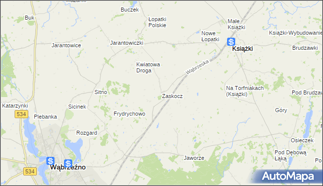 mapa Zaskocz, Zaskocz na mapie Targeo