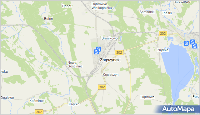 mapa Zbąszynek, Zbąszynek na mapie Targeo