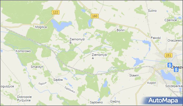 mapa Ziemomyśl A, Ziemomyśl A na mapie Targeo