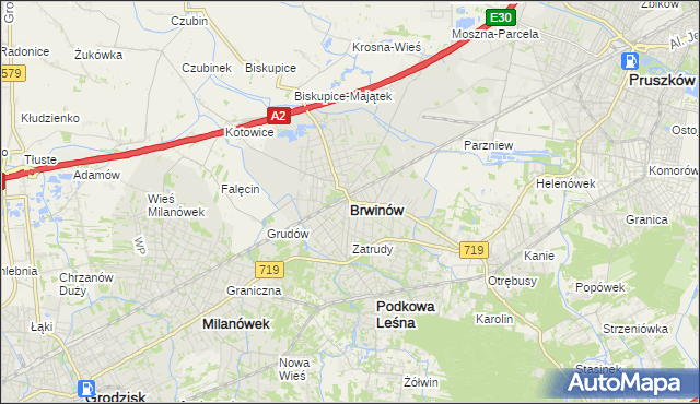 mapa Brwinów, Brwinów na mapie Targeo