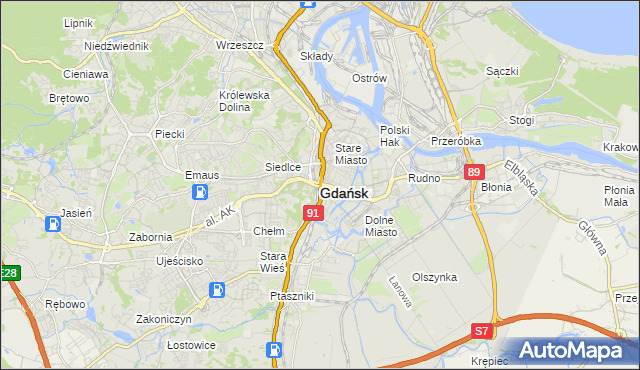 mapa Gdańska, Gdańsk na mapie Targeo