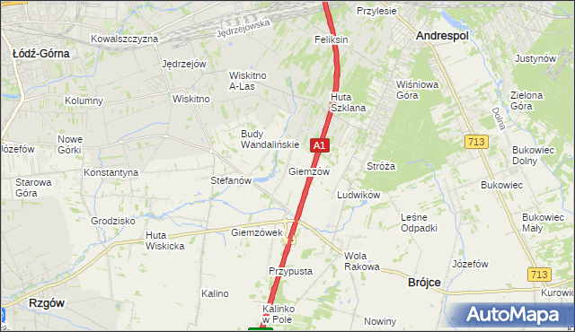 mapa Giemzów, Giemzów na mapie Targeo