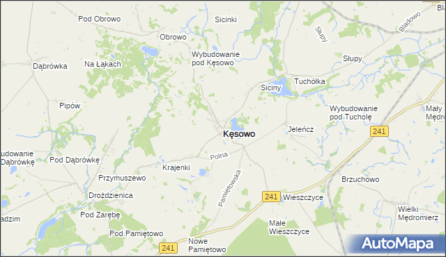 mapa Kęsowo, Kęsowo na mapie Targeo