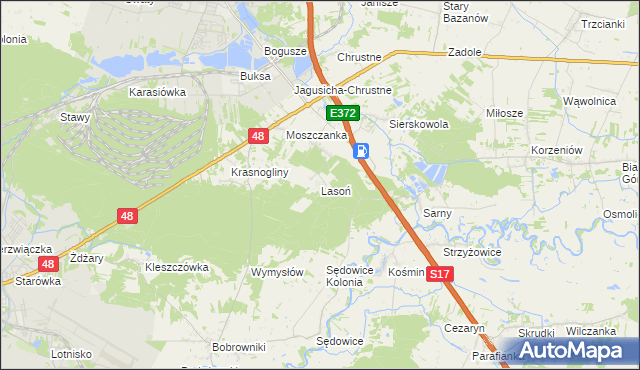 mapa Lasoń, Lasoń na mapie Targeo