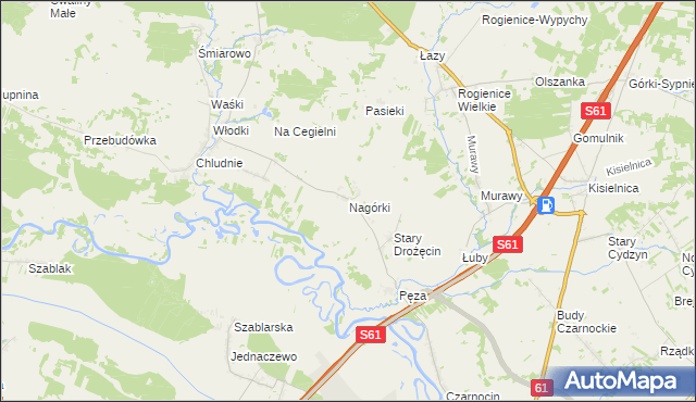 mapa Nagórki gmina Piątnica, Nagórki gmina Piątnica na mapie Targeo