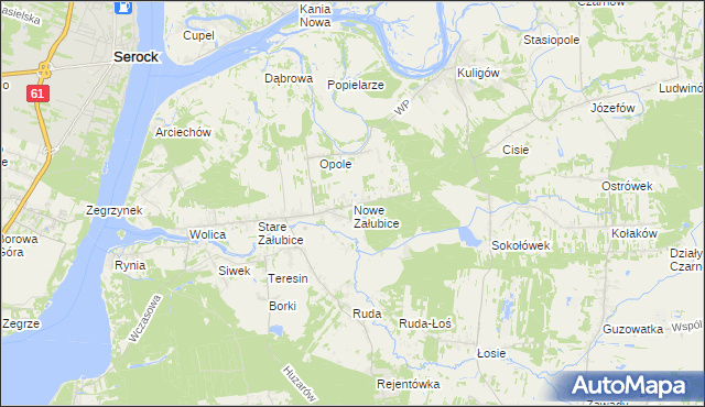 mapa Nowe Załubice, Nowe Załubice na mapie Targeo