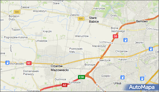 mapa Piotrkówek Duży, Piotrkówek Duży na mapie Targeo