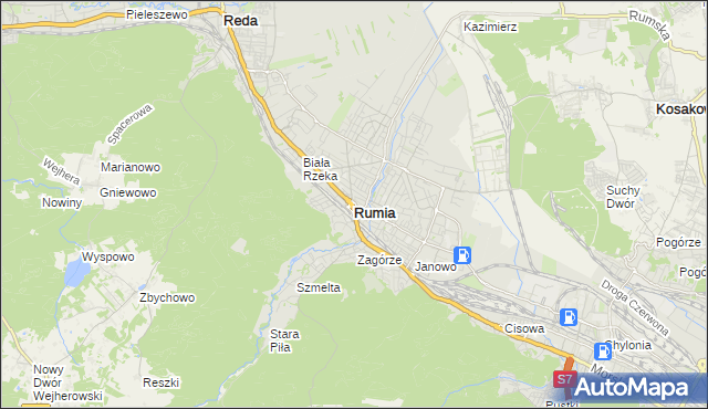 mapa Rumia, Rumia na mapie Targeo