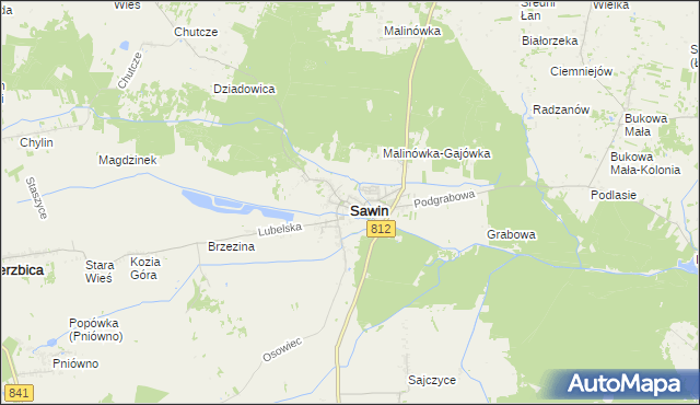 mapa Sawin, Sawin na mapie Targeo