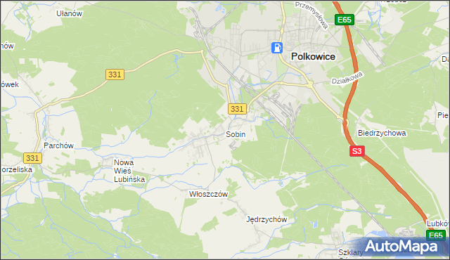 mapa Sobin, Sobin na mapie Targeo