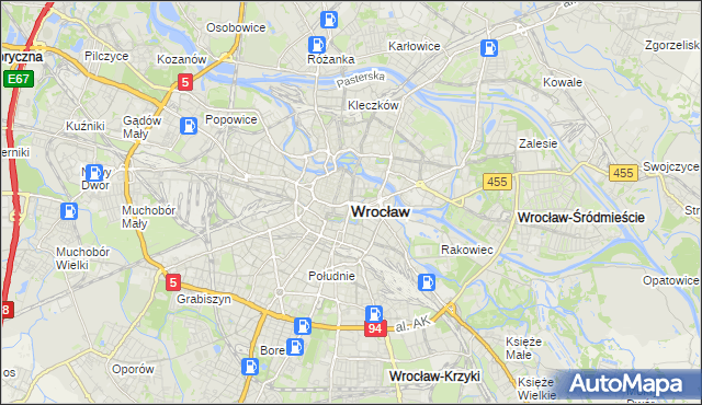 mapa Wrocławia, Wrocław na mapie Targeo