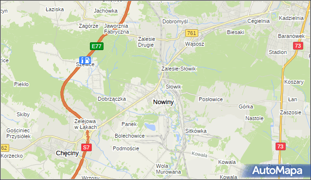 mapa Zagrody gmina Sitkówka-Nowiny, Zagrody gmina Sitkówka-Nowiny na mapie Targeo